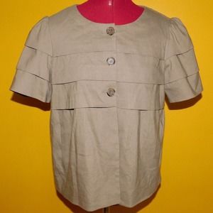 Banana Republic Tan ruffled layered baby doll jacket